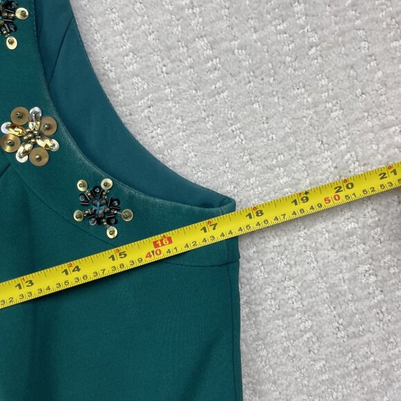 Belle by Badgley Mischka Fit and Flare Dress Size 10 Cocktail Party Green - Picture 8 of 13